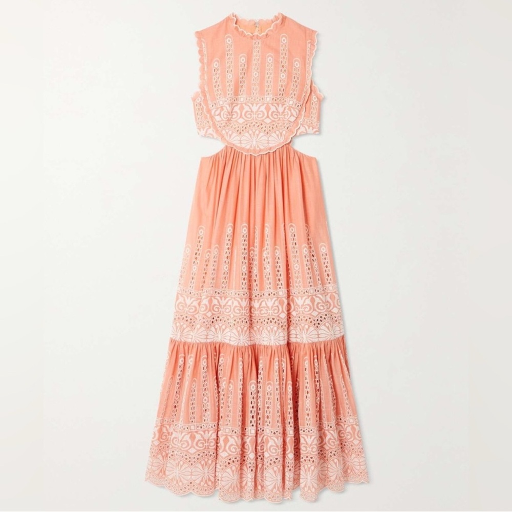 Zimmermann Coral Lace Maxi Dress